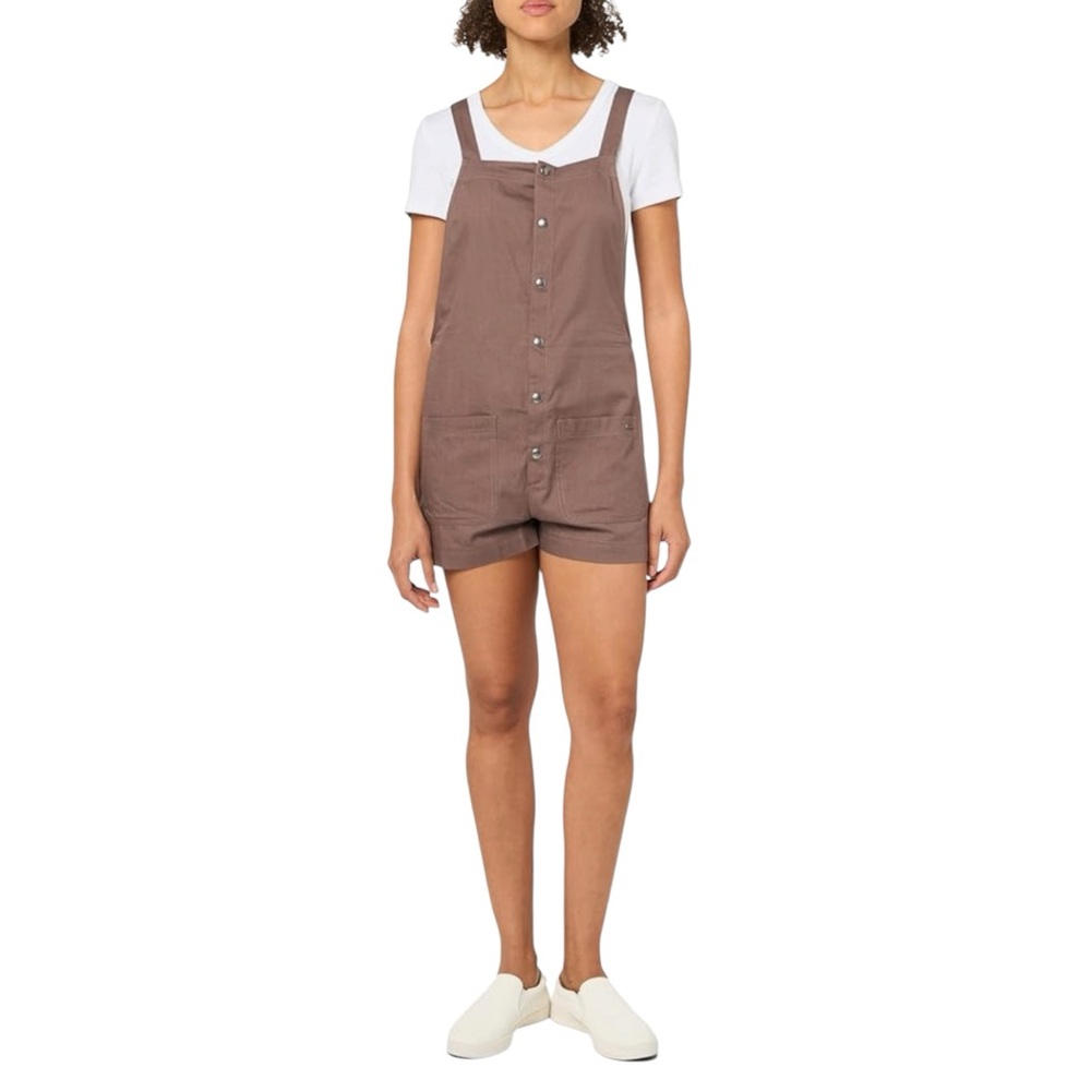 Volcom Slate Grey/Brown Stone Strut Relaxed Fit Overalls Romper Jumper S